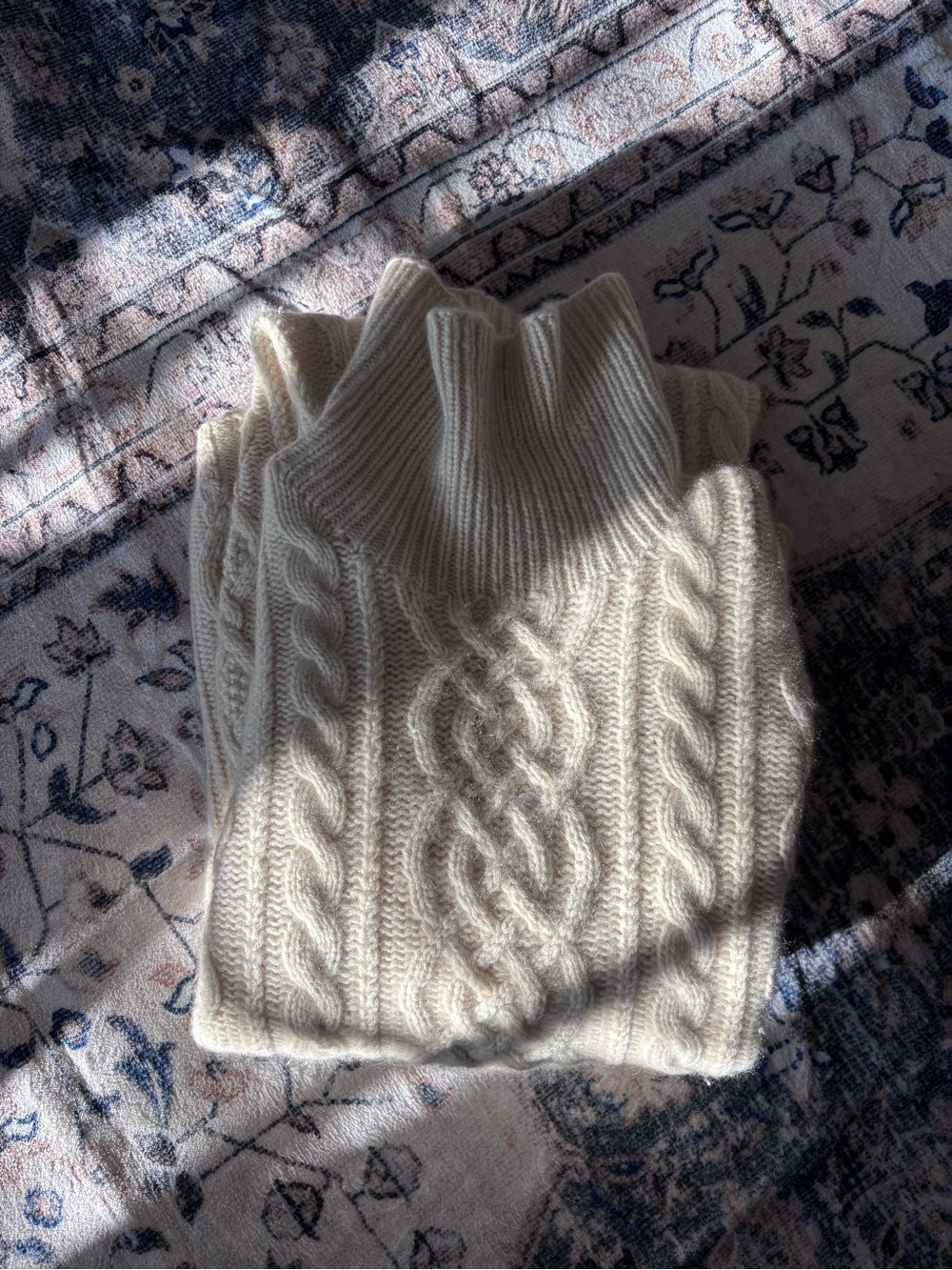 TSE Cashmere Cream Cable Knit Sweater 100% Pure Cashmere women’s size S